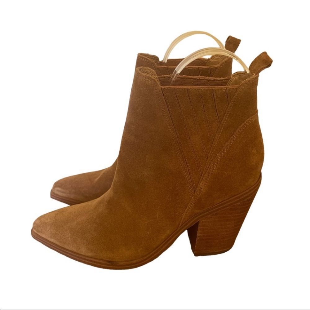 Marc Fisher Brown Suede TEONA POINTY TOE CHELSEA BOOTIE SZ 8M